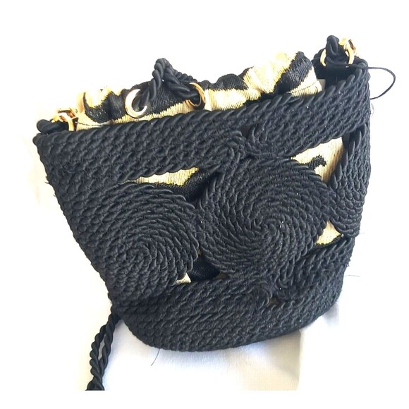 Versatile Hippie Hobo Cylindrical Black Bag Woven Cotton Boho Bucket Sack India - Picture 2 of 7